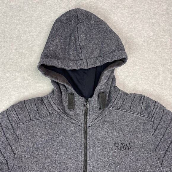 G Star Raw Mens L Odiron Suzaki Hooded Full Zip Grey Sweater - Picture 2 of 8